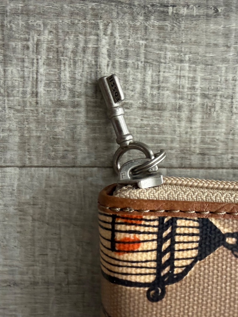 Key-Per Fossil Coated Canvas Wallet - Picture 2 of 5